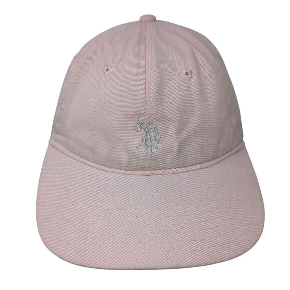 U.S. Polo Assn. Strapback Hat Pink One Size Embroidered Logo Adjustable - Picture 1 of 8